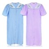 JEFFRICO 2 Pack House Dresses for Women with Pockets - Lightweight Breathable Short Sleeve Muumuu & Nightgowns - Women's Dusters - 2 of 4