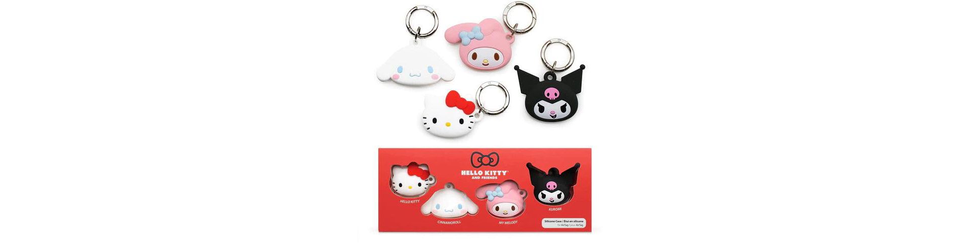 Hamee Electronic Case With Sanrio Characters for Apple AirTag Silicone Type Protective Cover With Carabiner Keychain Clip Included