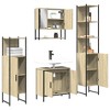 vidaXL 4-Piece Smoked Oak Bathroom Set - Engineered Wood Bathroom Furniture with Wall-Mounted Mirror/Sink Cabinets & Storage - 3 of 4