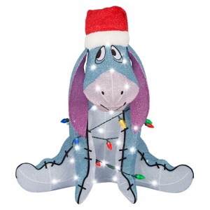 Gemmy 3D Holiday Lighted Tinsel Sculpture Eeyore 28" Disney, Multicolored - 1 of 4