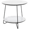 Avani Round Side Table - White Marble/Black - Safavieh - 3 of 4