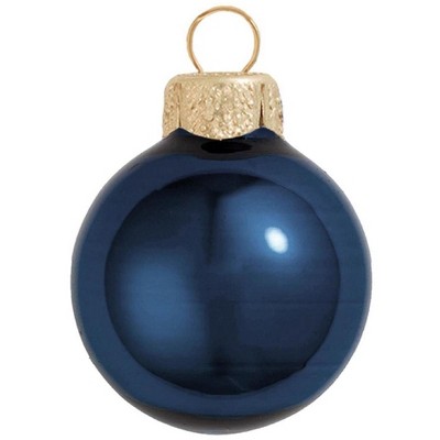 Northlight 8ct Pearl Glass Ball Christmas Ornament Set 3.25" - Midnight Blue