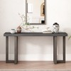 TiramisuBest Geometric Console Table,Solid Pine Legs, Modern Entryway Table for Hallway, Living Room, or Bedroom (Dark Gray) - 3 of 4