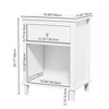 Racxily 26.77''H Wooden Nightstand with One Drawer One Shelf for Kids, Adults,Gray+Silver handle - 3 of 4