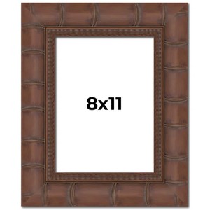 PosterPalooza | 8x11 Wide Bamboo Picture Frame, UV Acrylic, 4 Finishes - Brown, Black, Silver, and Natural - 1 of 4