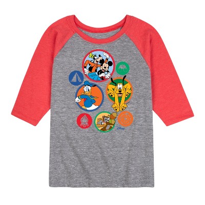 Boys' - Disney - Mickey & Crew Camping Badges Raglan Graphic T-Shirt