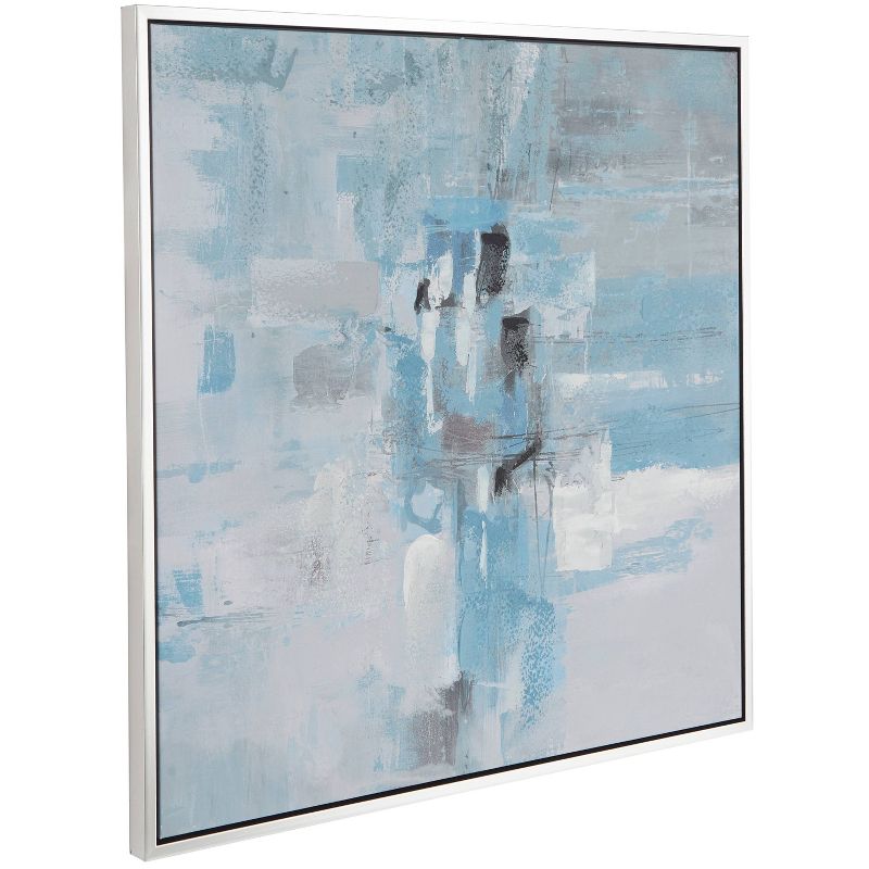 Contemporary Canvas Abstract Framed Wall Art with Silver Frame Blue - CosmoLiving by Cosmopolitan, 5 of 6