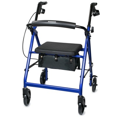 Mckesson Walker With Wheels, Folding Rolling Walker, 350 Lbs Capacity ...