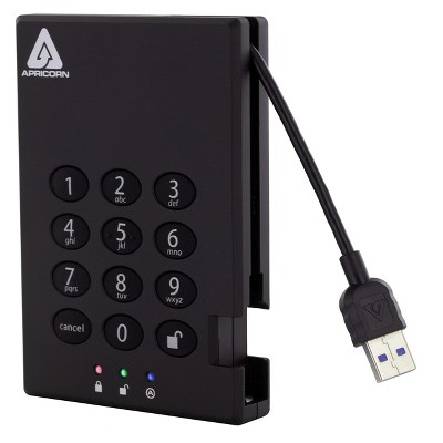 Apricorn Aegis Padlock A25-3PL256-1000 External Hard Drive - 1 TB - USB 3.0