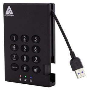 Apricorn Aegis Padlock A25-3PL256-1000 External Hard Drive - 1 TB - USB 3.0 - 1 of 4