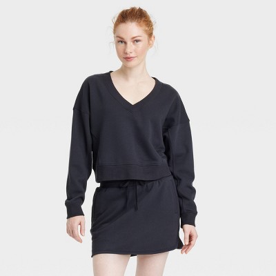 Women's French Terry V-Neck Sweatshirt - JoyLab™