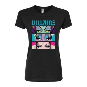 Women's - Disney Villains - Villains Stacked Fitted Graphic T-Shirt - 1 of 3