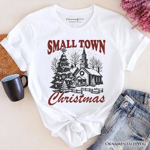Small Town Christmas Vintage T‑Shirt, Rustic Winter Church Tee | OrnamentallyYou - 1 of 4