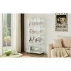 Okak Display Cabinet with Glass Door and Acrylic Shelves, Storage Cabinet with Lock and Wheels, Cabinet for Living Room, Bedroom - 2 of 4