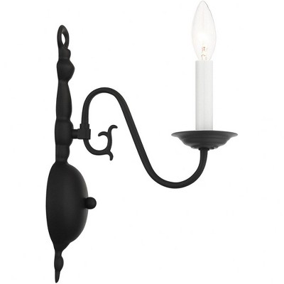 Black Traditional Colonial 1-Light Wall Sconce