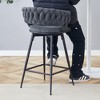 Elegant Swivel Counter Height Stools Set of 4, Seats with Back, Metal Legs, Modern Quilted Chairs for Kitchen or Bar-Maison Boucle - 3 of 4