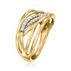 Ross-Simons 0.12 ct. t.w. Diamond Crisscross Ring in 14kt Yellow Gold - 3 of 4