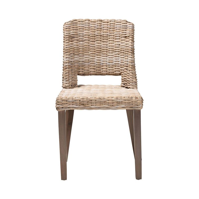bali & pariMagy Dining Chair Brown: Natural Rattan, Sturdy Wood Frame, No Assembly Required, 4 of 12