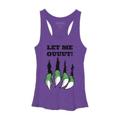 Women's Design By Humans Let the monster out halloween By ArtStyleAlice Racerback Tank Top