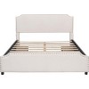 Streamdale Upholstered Platform Bed with Stud Trim Headboard and Footboard and 4 Drawers No Box Spring Needed, Velvet Fabric, Queen Size (Beige) - 3 of 4