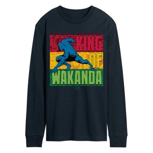 Men's - Marvel - Black Panther King of Wakanda Long Sleeve Graphic T-Shirt - 1 of 4