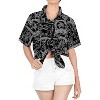 LA LEELA Women's Button Down Blouses Summer Beach Party Hawaiian T-Shirt Blouses Short Sleeve Tropical Vacation Shirts Tops for Women - 2 of 4