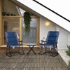 Aghana Digitals 3-Piece Outdoor Folding Rocking Furniture Set with Padded Seats, Tempered Glass - 2 of 4