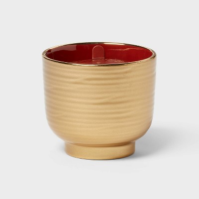 Wooden Wick Ceramic Warm Cider and Cinnamon Jar Candle 8oz - Threshold™