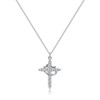 Clotth Rotatable Crown Cross Pendant Necklace, 18k Gold Plated Cross Necklace with Rotatable Crown, Diamond Cross Necklace for Women - 4 of 4