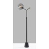 Adesso Dusk Floor Lamp Black: Smoked Glass Shade, Iron Base, 62" Tall, UL Listed - 3 of 4