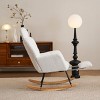 Accent Chairs Living Room,Accent Chairs With Arms,High Backrest And Pillows,Rocking Chair For Nursery,Rocking Chair Glider-Maison Boucle‎ - 3 of 4