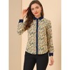 Allegra K Women's Point Collar Long Sleeve Floral Printed Button Down Shirt - 2 of 4