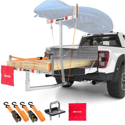 Mockins 2-in-1 Heavy Duty Truck Bed Extender w/ Stabilizer, Straps & Flag