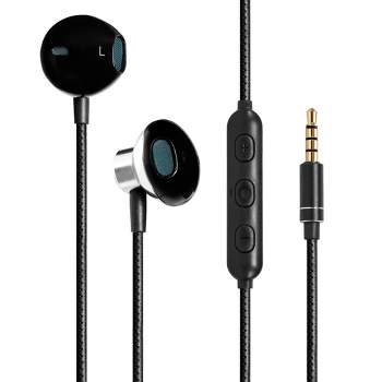 ionX Wired Earbuds with Microphone, 3.5mm Corded Headphones with Volume Control Compatible with iPhone/ iPad/ Computer, Black