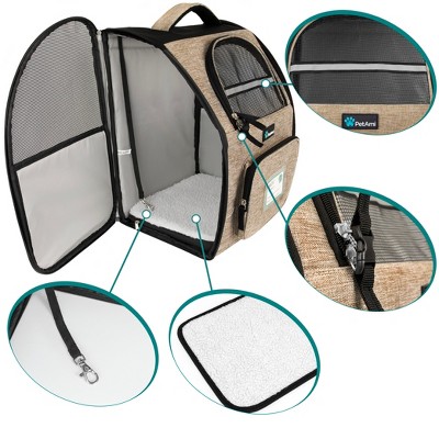 Heather Taupe Large Airline Approved Pet Backpack Carrier