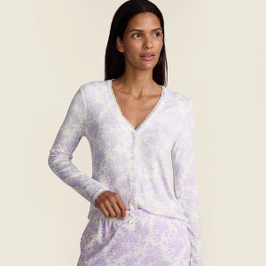 Lands' End Women's Pointelle Long Sleeve Sleep Cardigan - 1 of 4