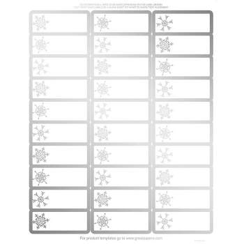 Silver Foil Snowflake Address Labels / Gift Tags - 120 Labels