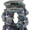 Sunnydaze 39"H Electric Polyresin and Fiberglass Dual Cascading Falls Outdoor Water Fountain with LED Lights - image 4 of 4