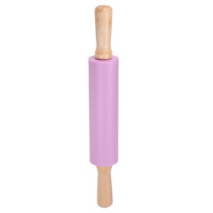 Unique Bargains Silicone Smooth Wooden Handle Non-Stick Kitchen Rolling Pin - 1 of 4