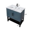 Lyngins Bathroom Vanity with Sink & Aluminum Gunmetal Faucet, Freestanding Bathroom Cabinet with Storage Doors & Open Iron Shelf for Outdoor-Ready - 3 of 4