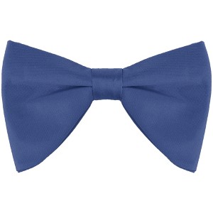 INSPIRE CHIC Men's Solid Color Satin Large Bow Tie 1 Pcs - 1 of 4