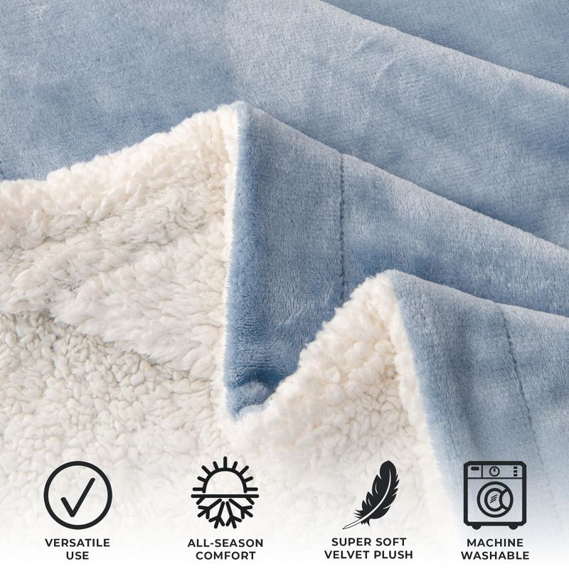 Velvet Plush Soft Fleece Reversible Throw, Warm and Comfortable Bed Blanket - Great Bay Home, 3 of 8