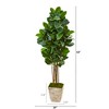 Nearly Natural 63-in Rubber Leaf Artificial Tree in Country White Planter - 2 of 2