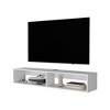 59.1" Melamine Floating Media Rack with Two Shelves, Space-Saving Design, and Modern Finish for Living Room and Bedroom - 4 of 4