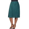 24seven Comfort Apparel Plus Size Elegant Accordion Pleated Elastic Waistband Party Midi Skirt - 2 of 4
