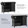 Kitchen Island Cart with Storage Cabinet,50.8'' Rolling Kitchen Island with Rack & Drawer,Kitchen Island on Wheels with 2 Lockable Wheels - 3 of 4