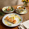 Bloomhouse Posy Blossom 16 Piece Double Bowl Hand Painted Stoneware Plates and Bowls Floral Dinnerware Set - 2 of 4