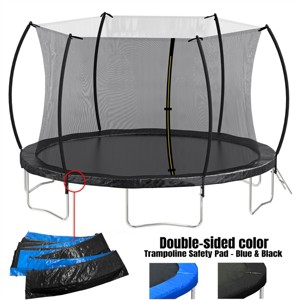 ELJGET 12/14FT Trampoline with Safety Enclosure, Double-Sided Color Pad, Arc-Shaped Poles & Ladder, Outdoor Trampoline for Kids and Adults - 1 of 4