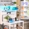 Aheaplus Kitchen Storage Rack with Power Outlet, Coffee Bar Station with LED Lights, Bakers Rack with 6 S-Shaped Hooks - 3 of 4