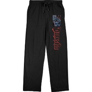 Justice League Darkseid Character Logo Adult Unisex Black Graphic Sleep Pajama Pants - 1 of 3